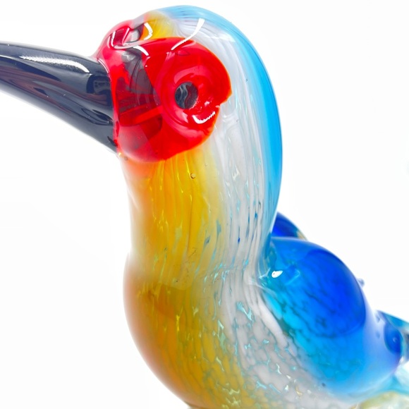 Gorgeous multicolored blown art glass hummingbird 7.5” tall - Picture 11 of 11